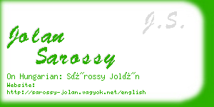 jolan sarossy business card